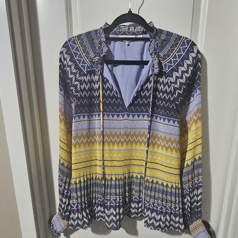 Ted Baker Blue and Yellow Patterned Blouse